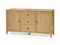 Credenza in legno massello con 2 ante e 3 cassetti 150x40x80 cm