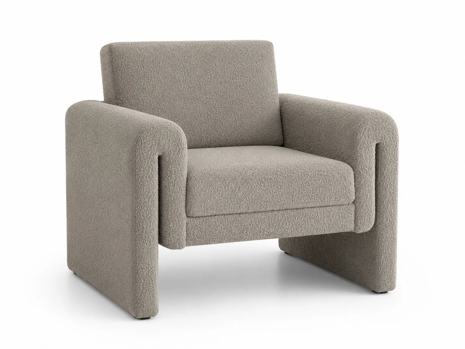 Poltrona in tessuto boucl¨¦ grigio 85x80x78 cm