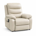 Poltrona reclinabile in pelle sintetica beige con telecomando 90x85x105 cm