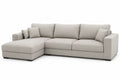 Divano angolare con chaise longue tessuto poliestere Grigio 270x160x90 cm