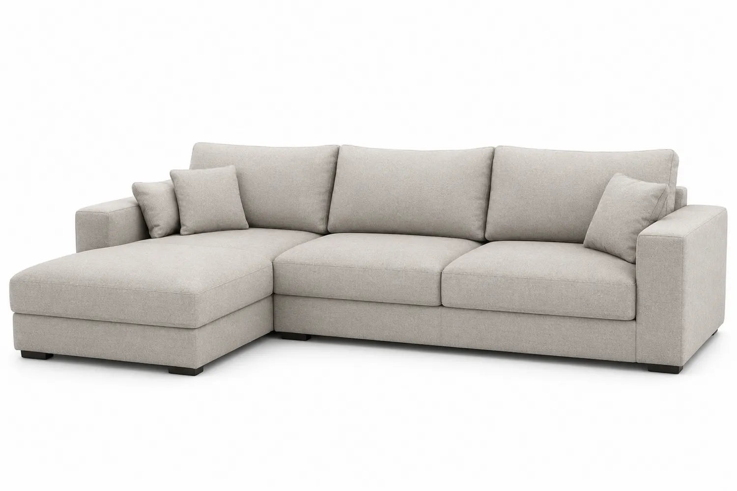 Divano angolare con chaise longue tessuto poliestere Grigio 270x160x90 cm