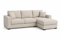 Divano Angolare con Chaise Longue in Tessuto Beige
