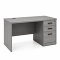 Scrivania in Legno Grigia con Cassetti 140x60x75 cm