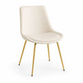 Sedia in similpelle con gambe in metallo dorato