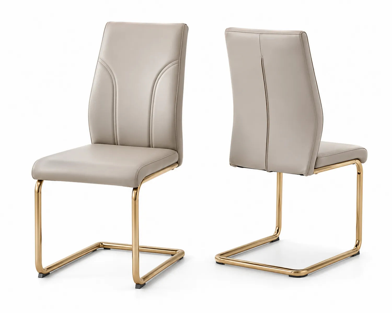 Sedia in Pelle PU con Struttura in Metallo Dorato 45x52x92 cm